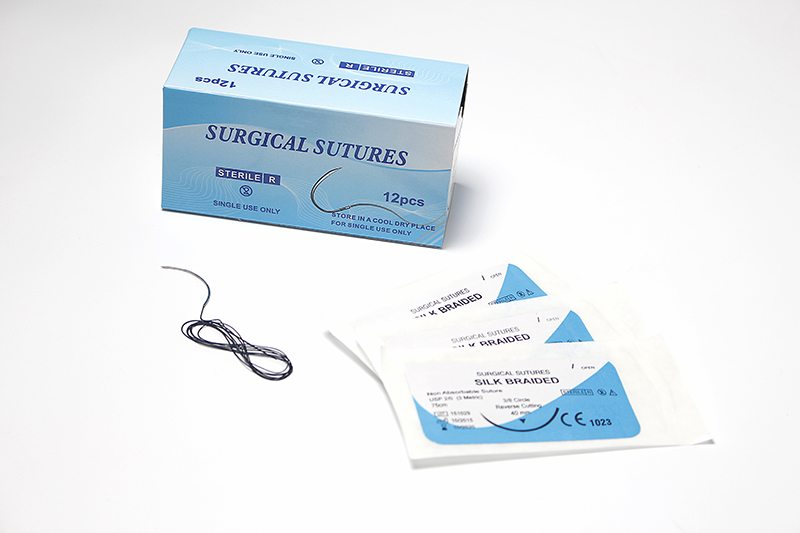 Silk braided surgical suture t