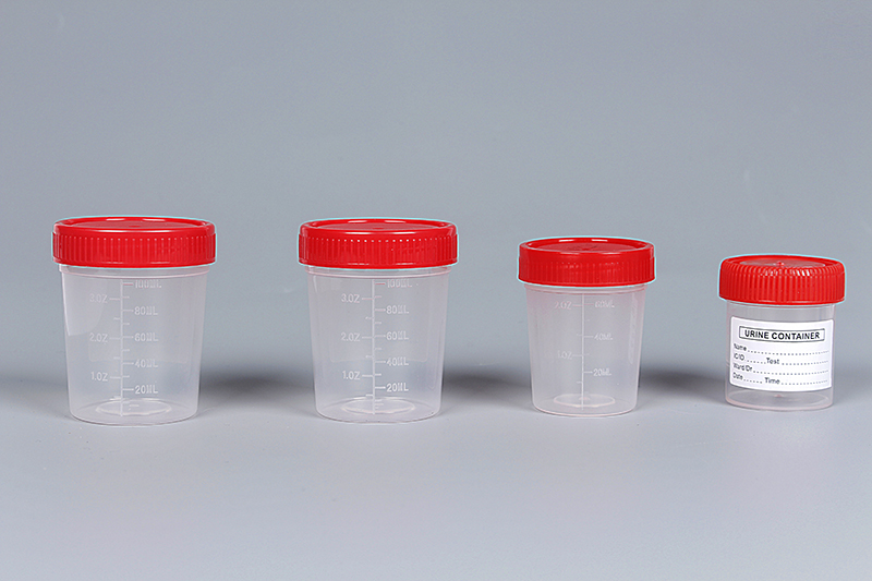 Medical Disposable Plastic Red Cap Sterile 30ml,40ml,50ml,60ml,80ml,100ml,120ml Specimen Urine Container