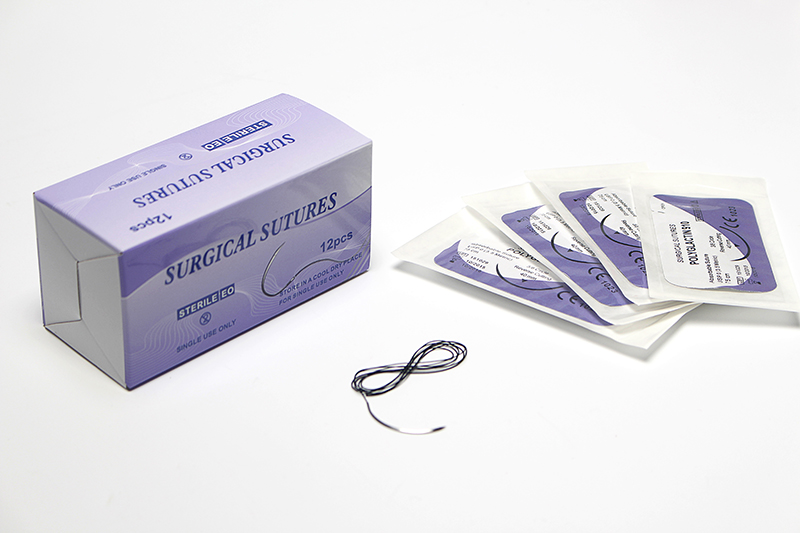 CE ISO approved Absorbable Medical disposable PGA surgical suture thread with needles for hospital use